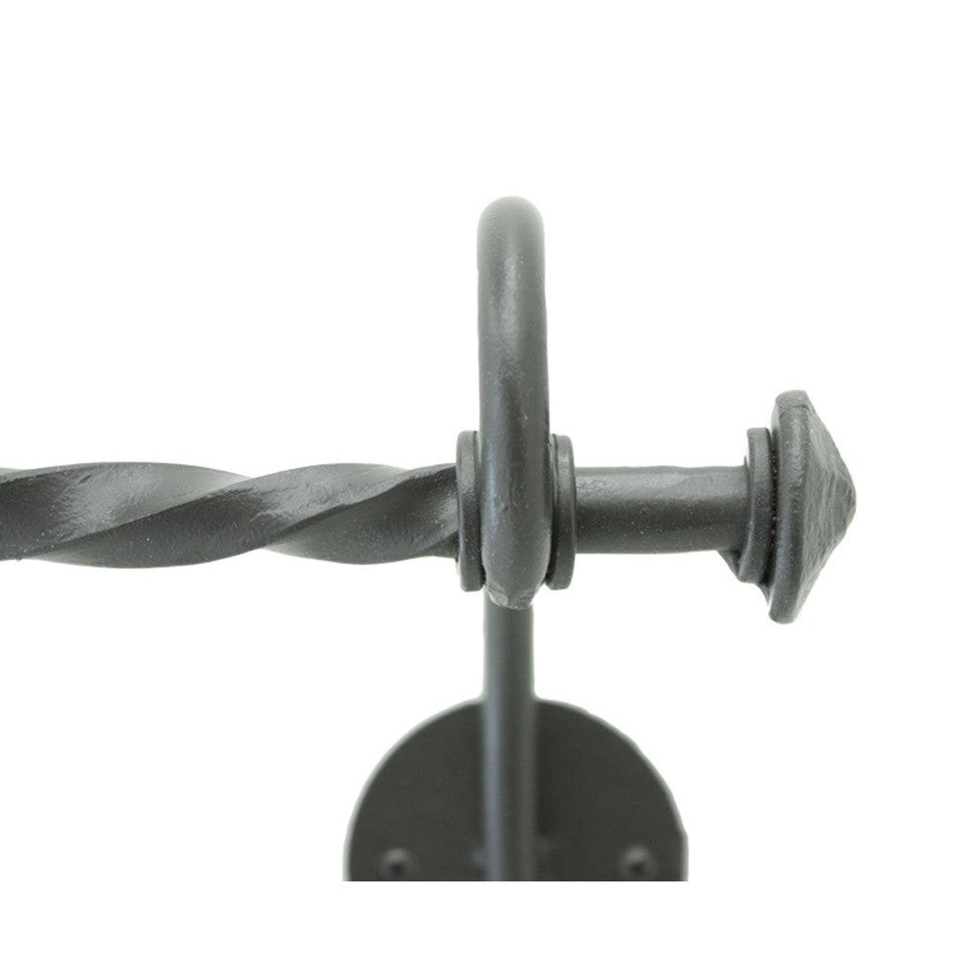 Stone County Ironworks French Country 32" Hand Rubbed Ivory Iron Double Towel Bar With Pewter Iron Accent