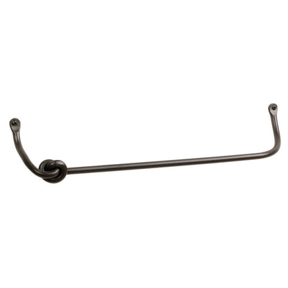 Stone County Ironworks Knot 16" Hand Rubbed Pewter Iron Towel Bar With Copper Iron Accent
