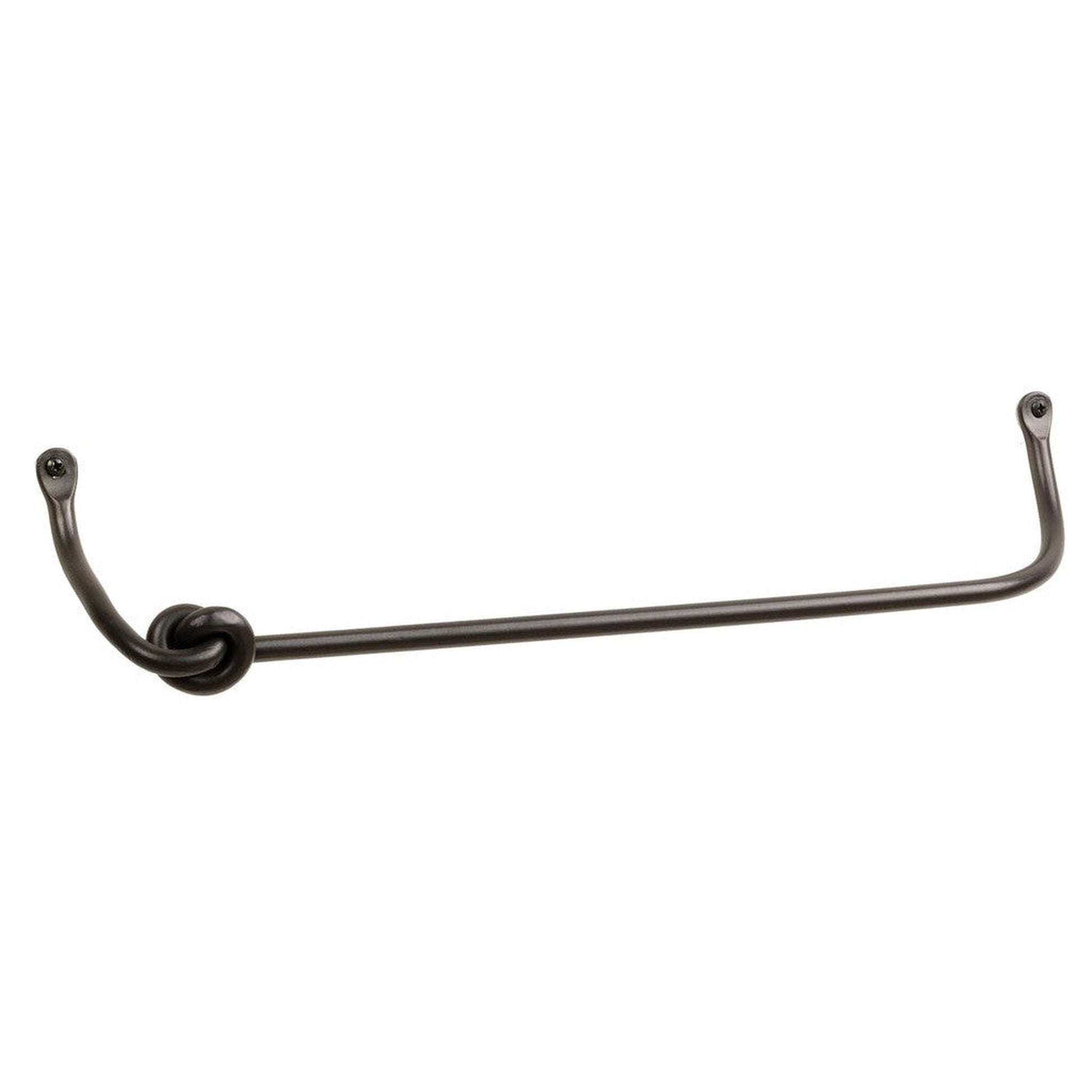 Stone County Ironworks Knot 16" Natural Black Iron Towel Bar With Copper Iron Accent