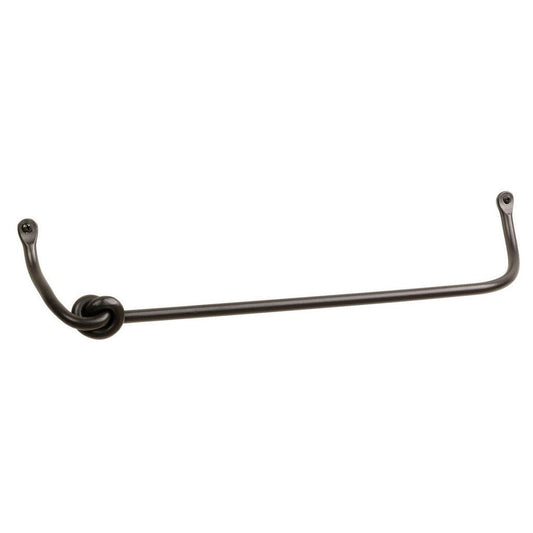 Stone County Ironworks Knot 16" Natural Black Iron Towel Bar With Gold Iron Accent