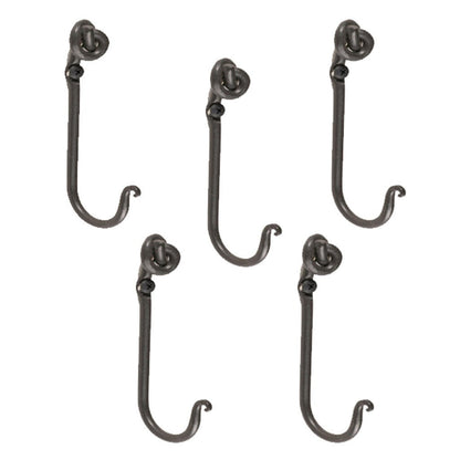 Stone County Ironworks Knot 5" 5-Piece Hand Rubbed Pewter Iron Single Hook Set With Copper Iron Accent