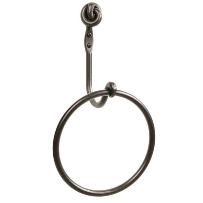 Stone County Ironworks Knot 7" Hand Rubbed Bronze Iron Towel Ring
