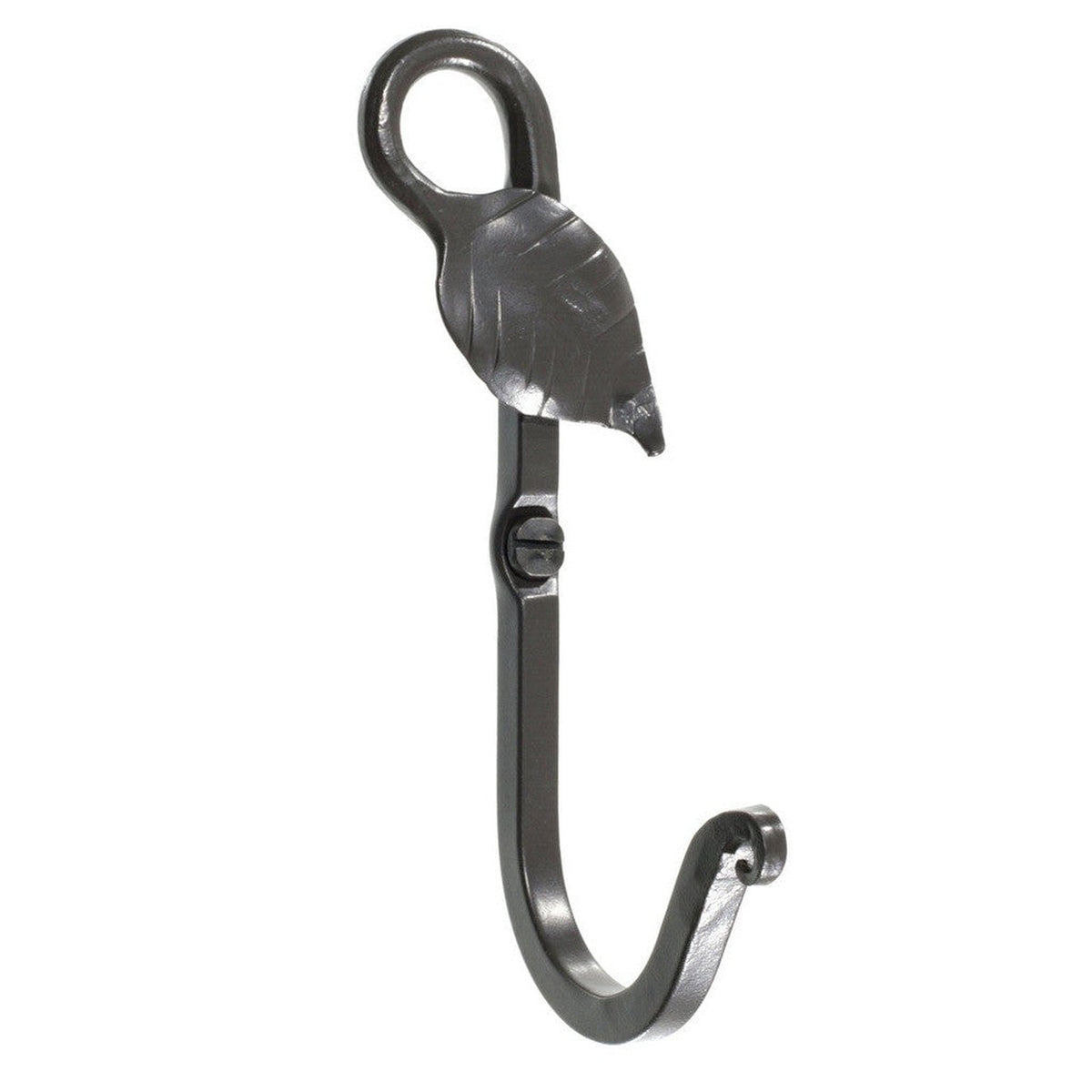 Stone County Ironworks Leaf 5" Hand Rubbed Pewter Iron Single Hook