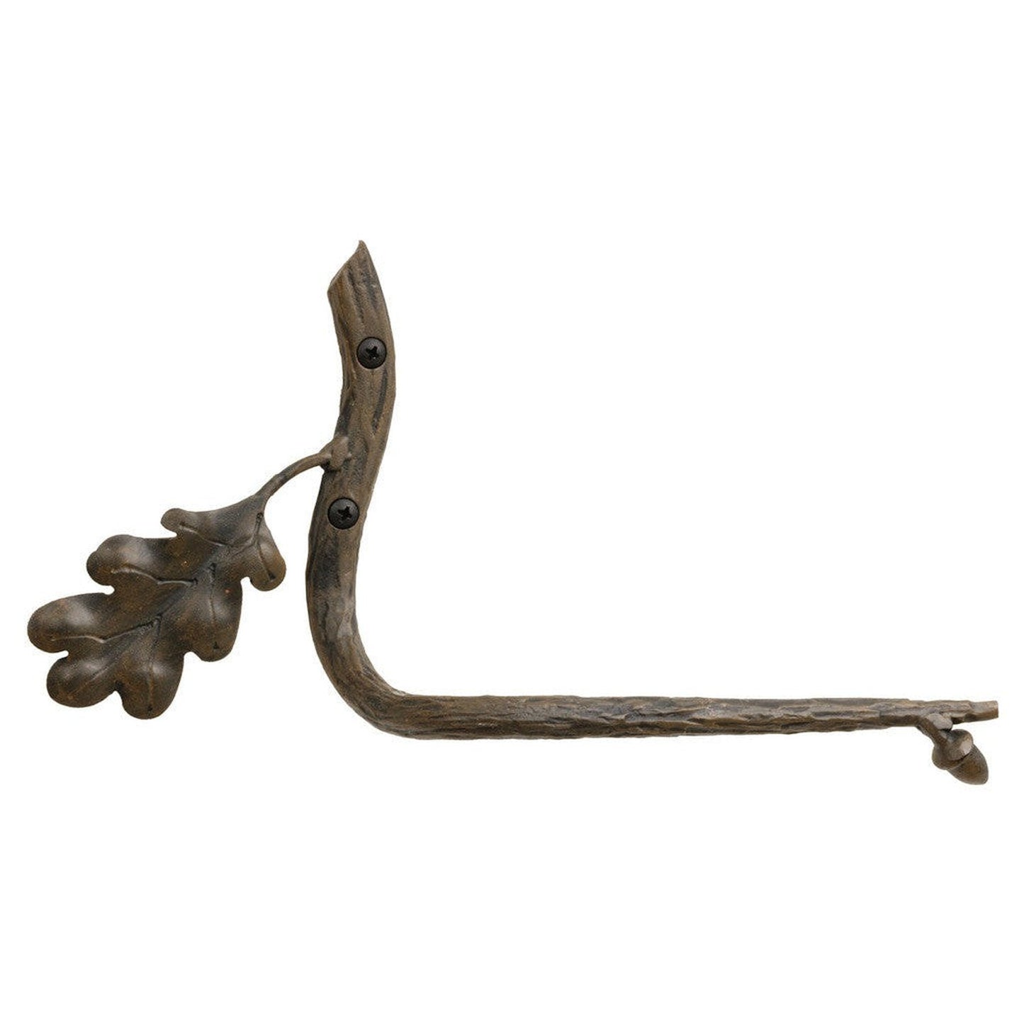 Stone County Ironworks Oakdale 12" Woodland Brown Iron Toilet Tissue Holder With Copper Iron Accent