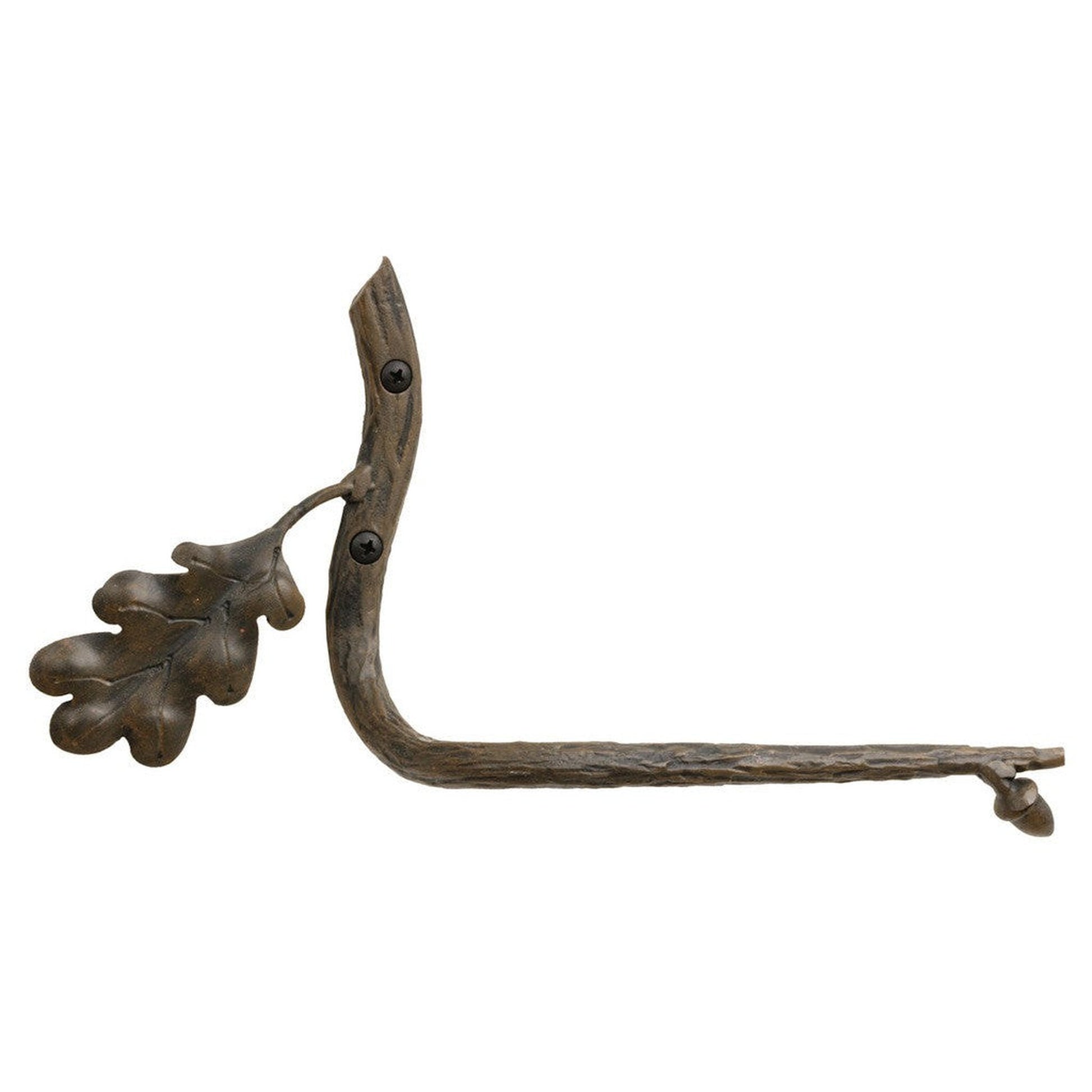 Stone County Ironworks Oakdale 12" Woodland Brown Iron Toilet Tissue Holder With Copper Iron Accent