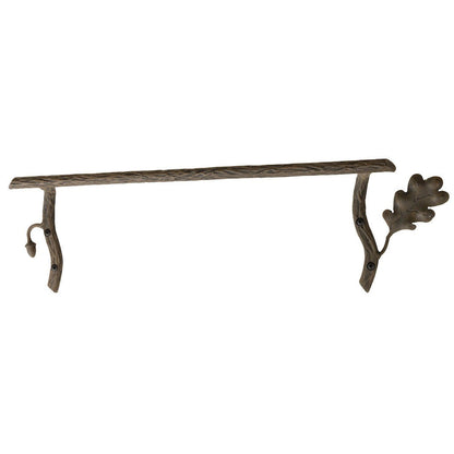 Stone County Ironworks Oakdale 24" Hand Rubbed Pewter Iron Towel Bar With Pewter Iron Accent