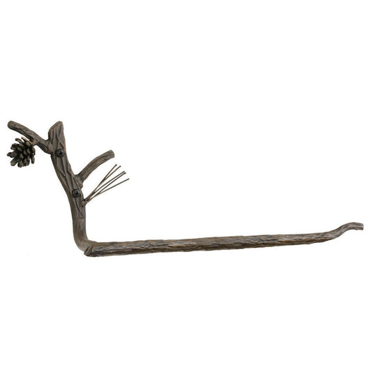 Stone County Ironworks Pine 17" Hand Rubbed Ivory Iron Paper Towel Holder