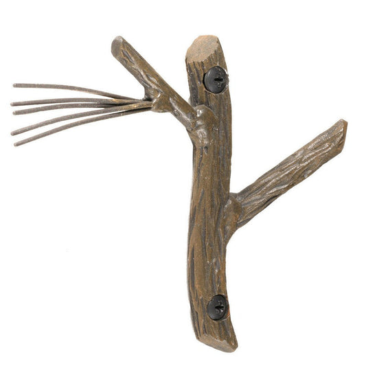 Stone County Ironworks Pine 4" Natural Bark Iron Single Hook