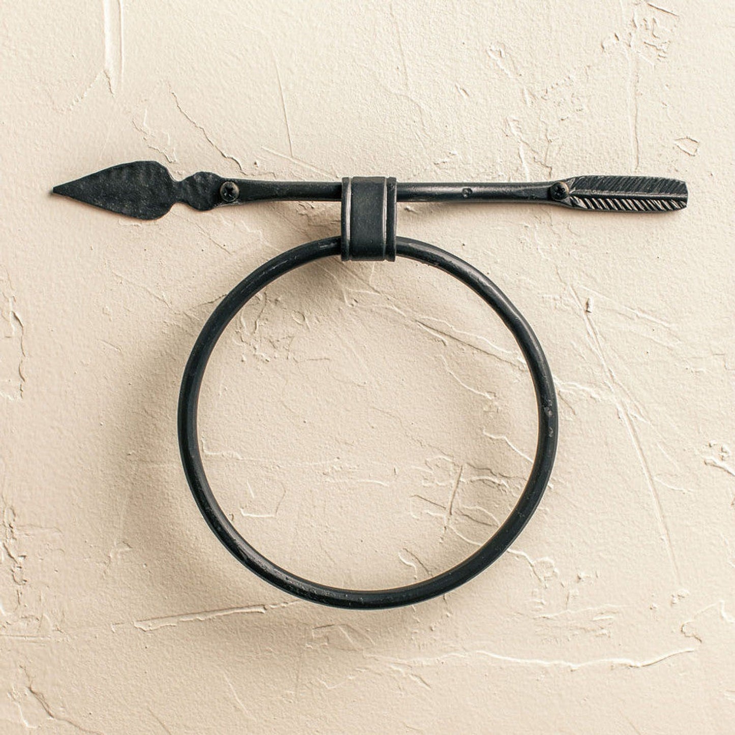 Stone County Ironworks Quapaw 12" Chalk White Iron Towel Ring