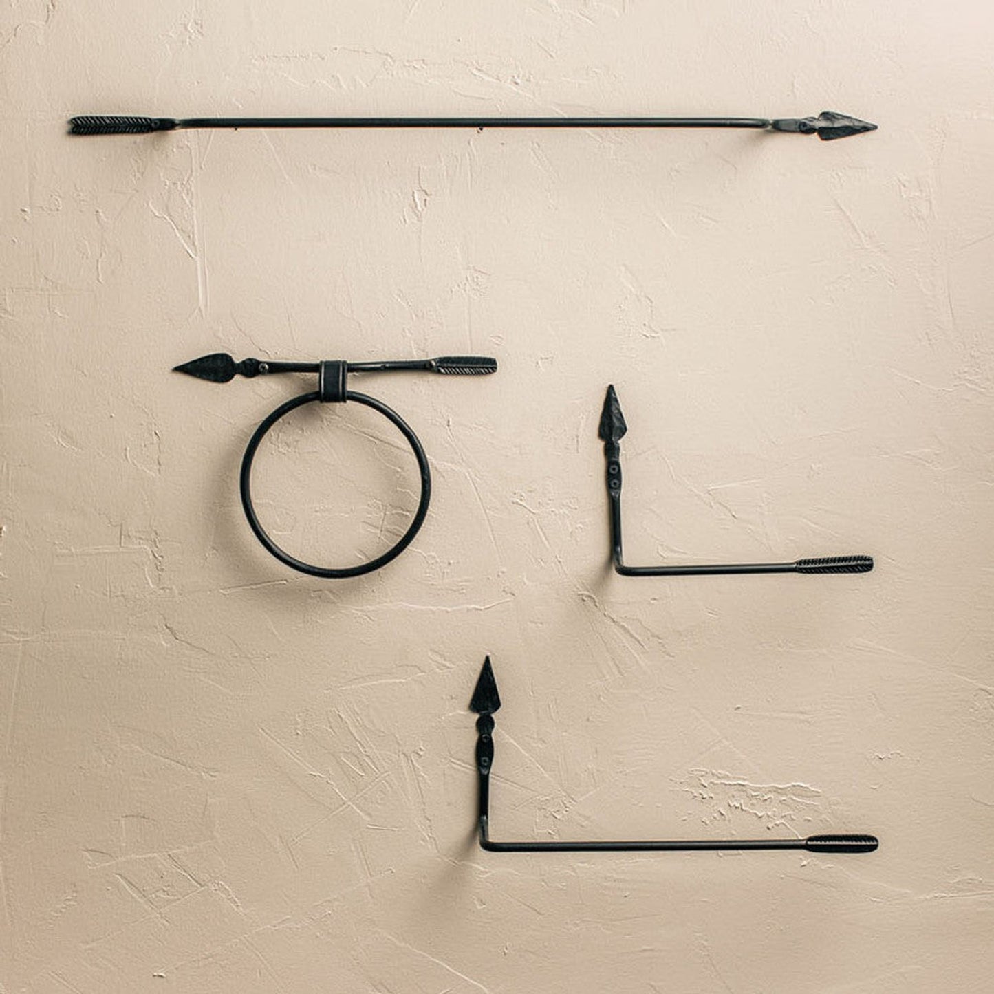 Stone County Ironworks Quapaw 12" Chalk White Iron Towel Ring