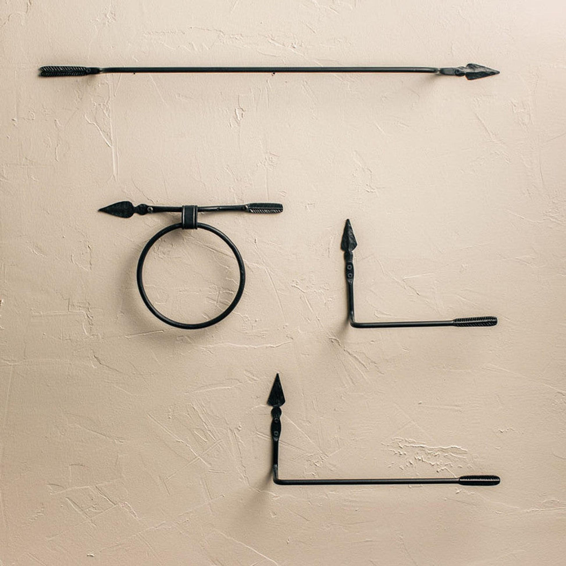 Stone County Ironworks Quapaw 12" Chalk White Iron Towel Ring