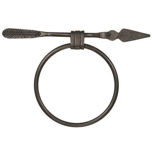 Stone County Ironworks Quapaw 12" Chalk White Iron Towel Ring