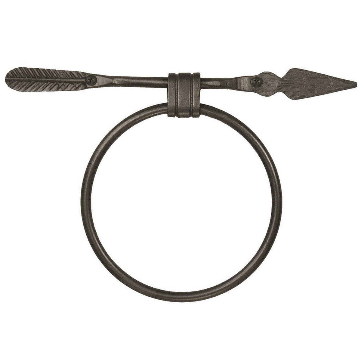 Stone County Ironworks Quapaw 12" Hand Rubbed Pewter Iron Towel Ring