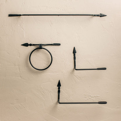 Stone County Ironworks Quapaw 12" Natural Black Iron Towel Ring