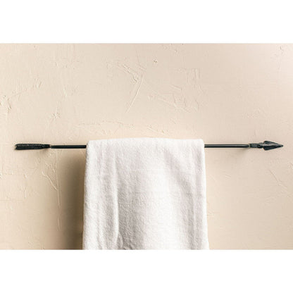 Stone County Ironworks Quapaw 16" Hand Rubbed Bronze Iron Towel Bar With Copper Iron Accent