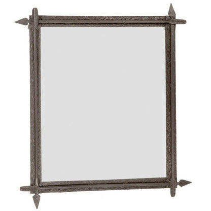 Stone County Ironworks Quapaw 28" x 32" Small Burnished Gold Iron Wall Mirror With Copper Iron Accent