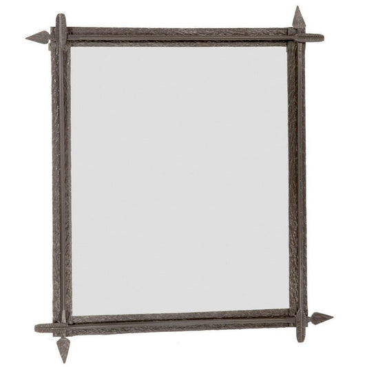 Stone County Ironworks Quapaw 28" x 32" Small Hand Rubbed Bronze Iron Wall Mirror