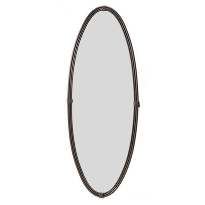 Stone County Ironworks Queensbury 19" Large Burnished Gold Oval Iron Wall Mirror