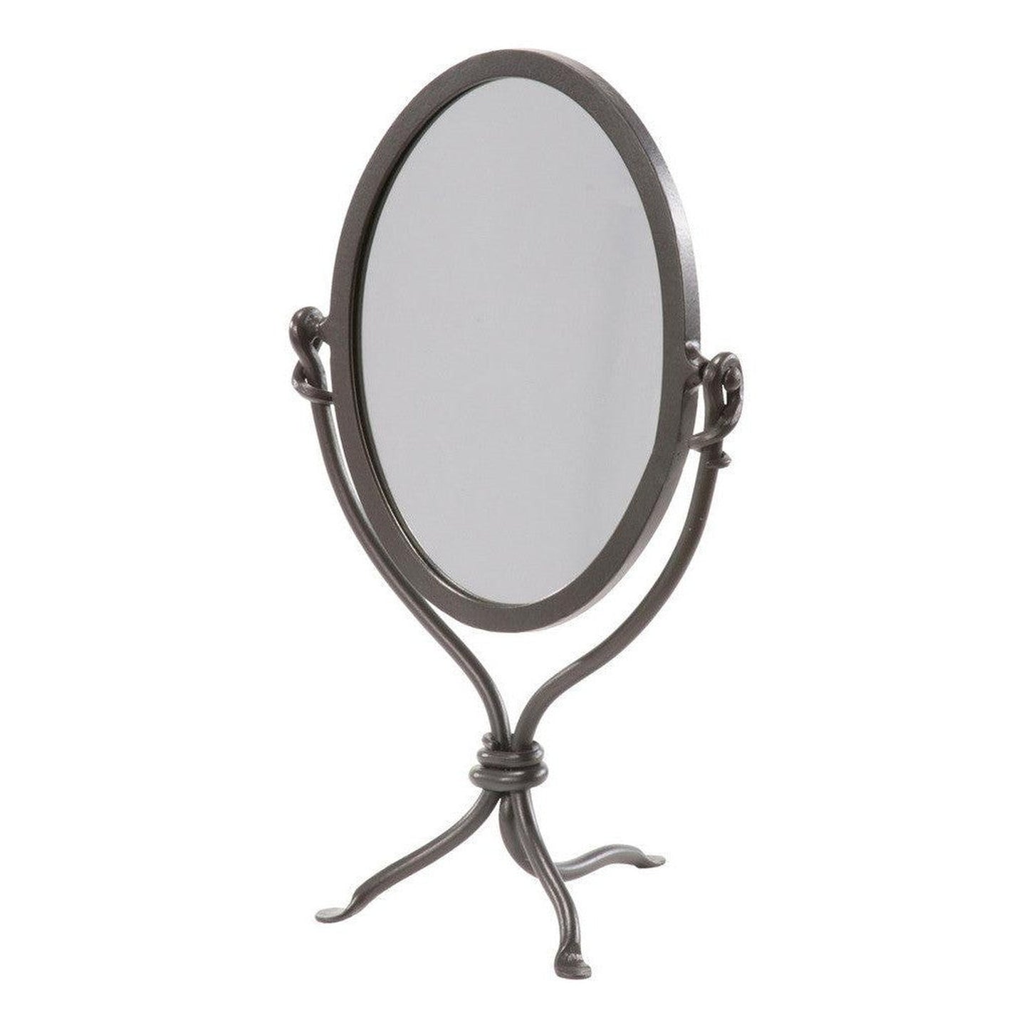 Stone County Ironworks Queensbury 22" Hand Rubbed Bronze Iron Standing Mirror With Pewter Iron Accent