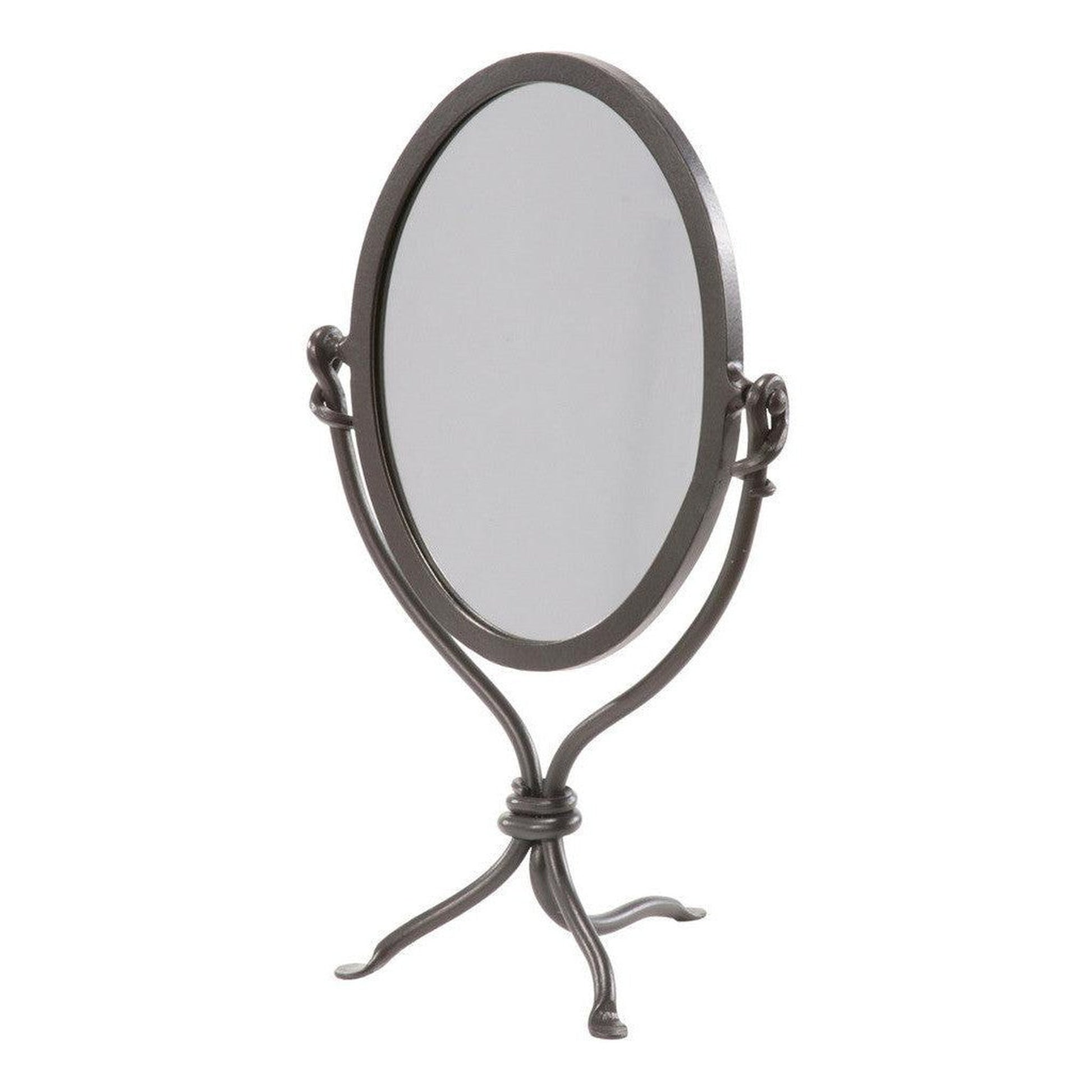 Stone County Ironworks Queensbury 22" Hand Rubbed Ivory Iron Standing Mirror With Copper Iron Accent