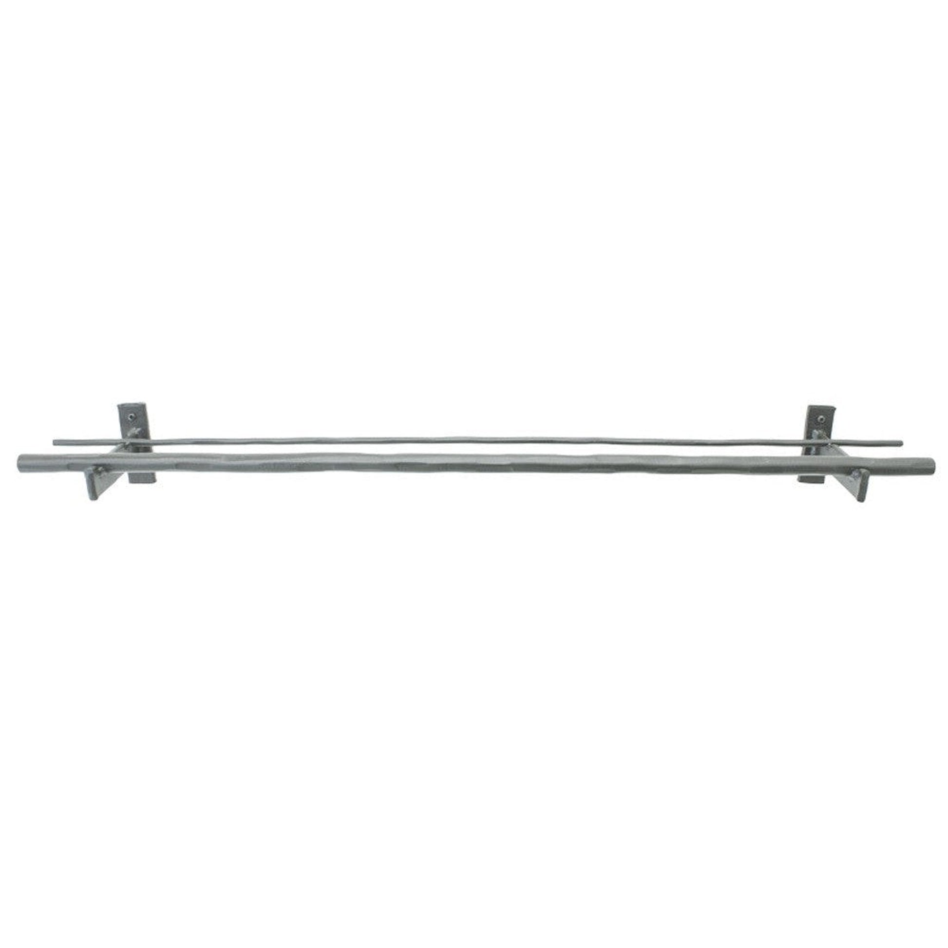 Stone County Ironworks Ranch 16" Chalk White Iron Double Towel Bar With Pewter Iron Accent