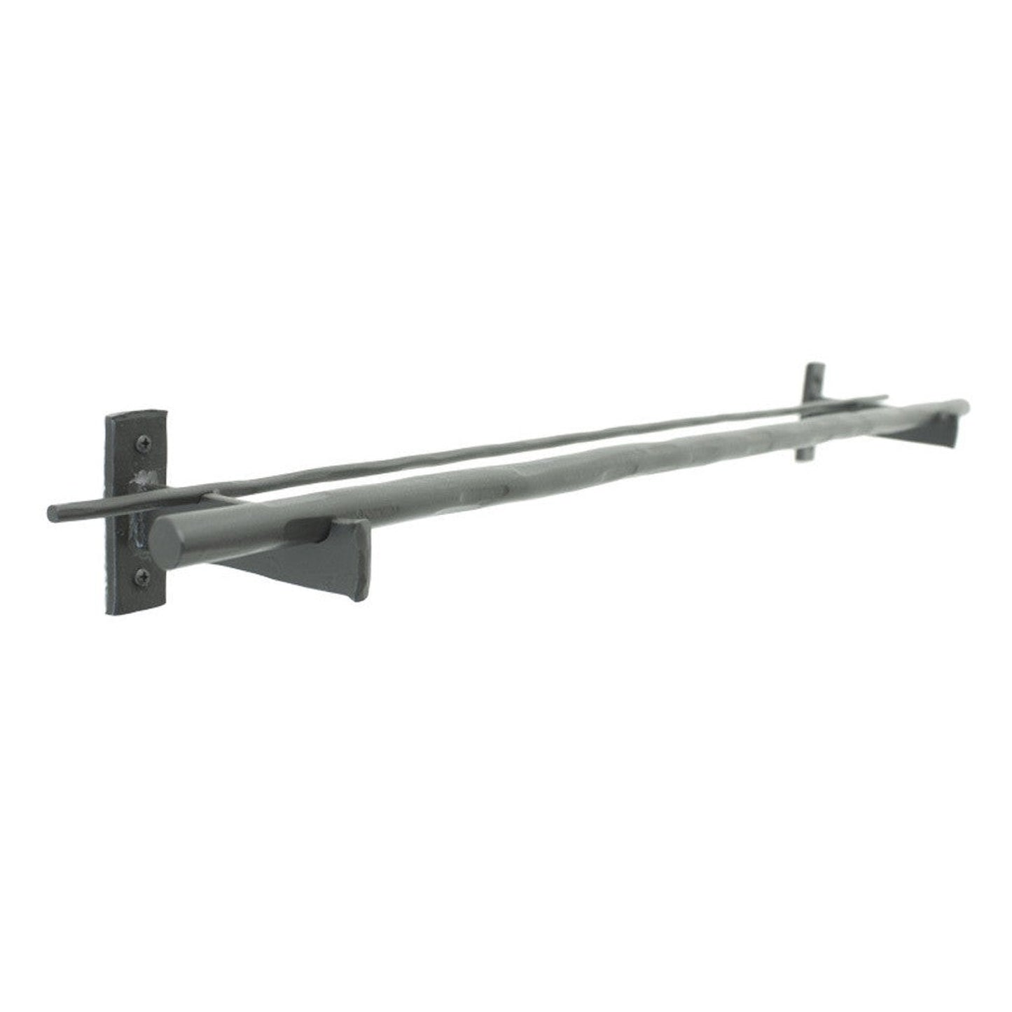 Stone County Ironworks Ranch 16" Hand Rubbed Pewter Iron Double Towel Bar With Pewter Iron Accent