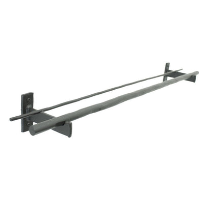 Stone County Ironworks Ranch 16" Natural Black Iron Double Towel Bar With Pewter Iron Accent