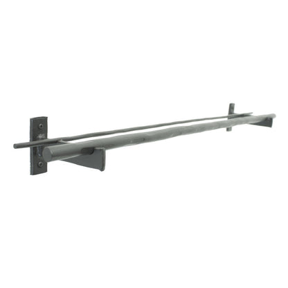 Stone County Ironworks Ranch 16" Satin Black Iron Double Towel Bar With Gold Iron Accent
