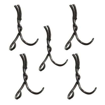 Stone County Ironworks Rush 6" 5-Piece Hand Rubbed Brass Iron Double Hook Set
