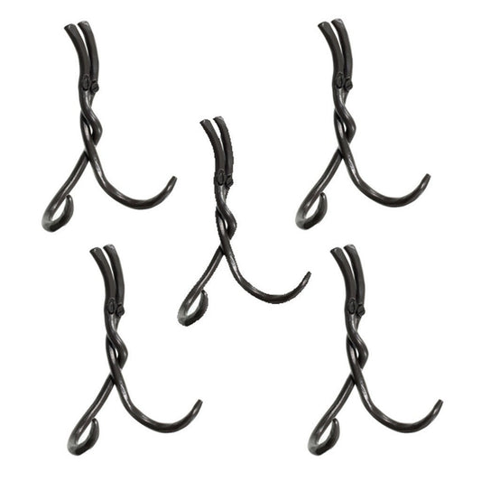 Stone County Ironworks Rush 6" 5-Piece Hand Rubbed Ivory Iron Double Hook Set