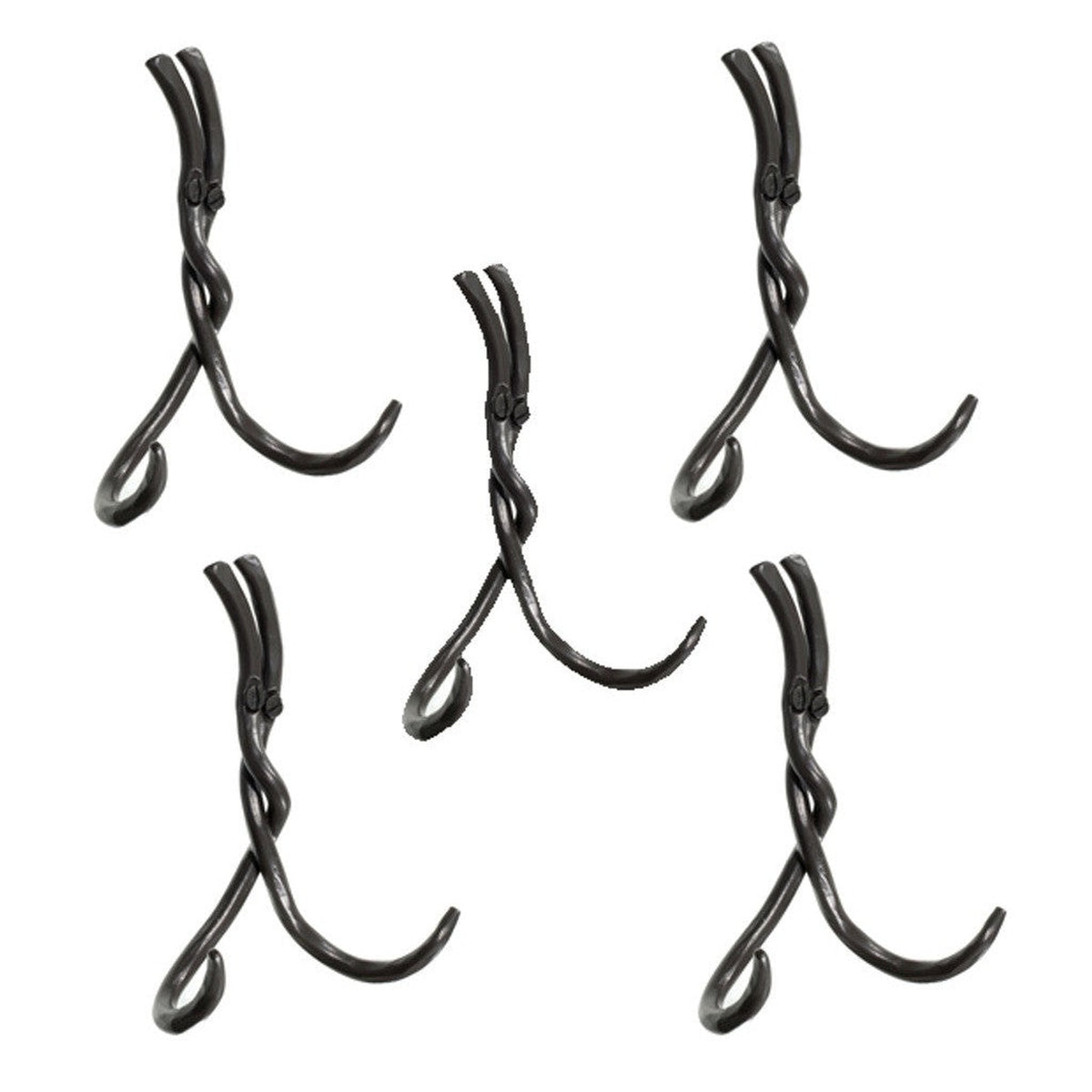 Stone County Ironworks Rush 6" 5-Piece Hand Rubbed Pewter Iron Double Hook Set