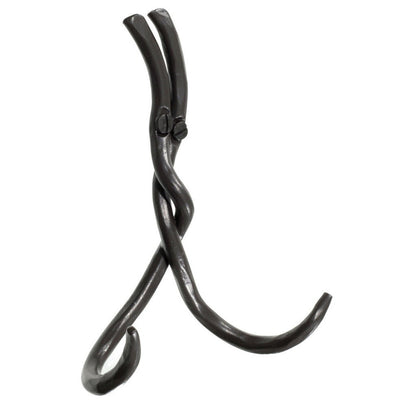 Stone County Ironworks Rush 6" Natural Bark Iron Double Hook
