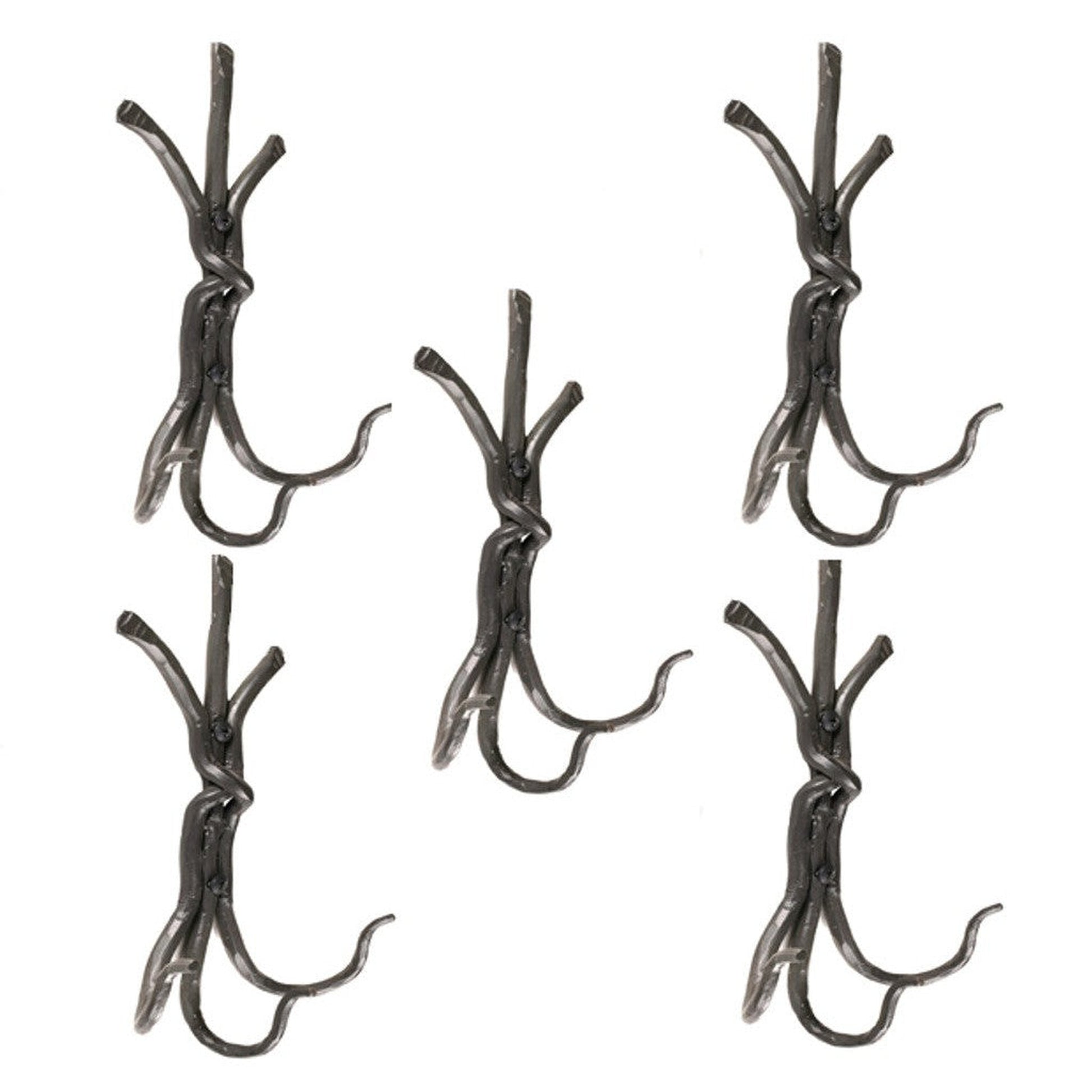 Stone County Ironworks Rush 9" 5-Piece Burnished Gold Iron Triple Hook Set With Copper Iron Accent