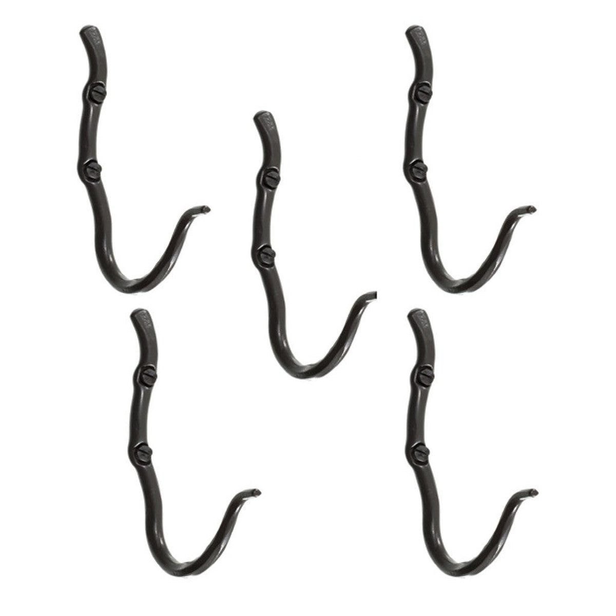 Stone County Ironworks Rush 9" 5-Piece Hand Rubbed Ivory Iron Single Hook Set With Copper Iron Accent
