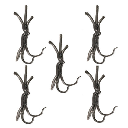 Stone County Ironworks Rush 9" 5-Piece Hand Rubbed Ivory Iron Triple Hook Set