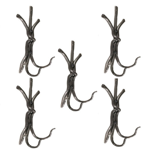 Stone County Ironworks Rush 9" 5-Piece Hand Rubbed Ivory Iron Triple Hook Set