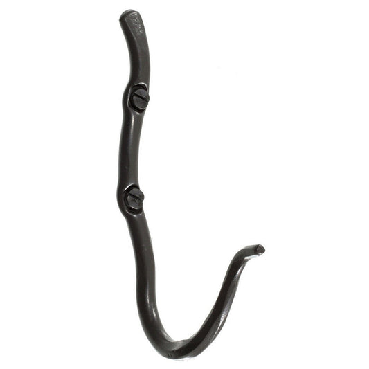Stone County Ironworks Rush 9" Hand Rubbed Ivory Iron Single Hook With Pewter Iron Accent
