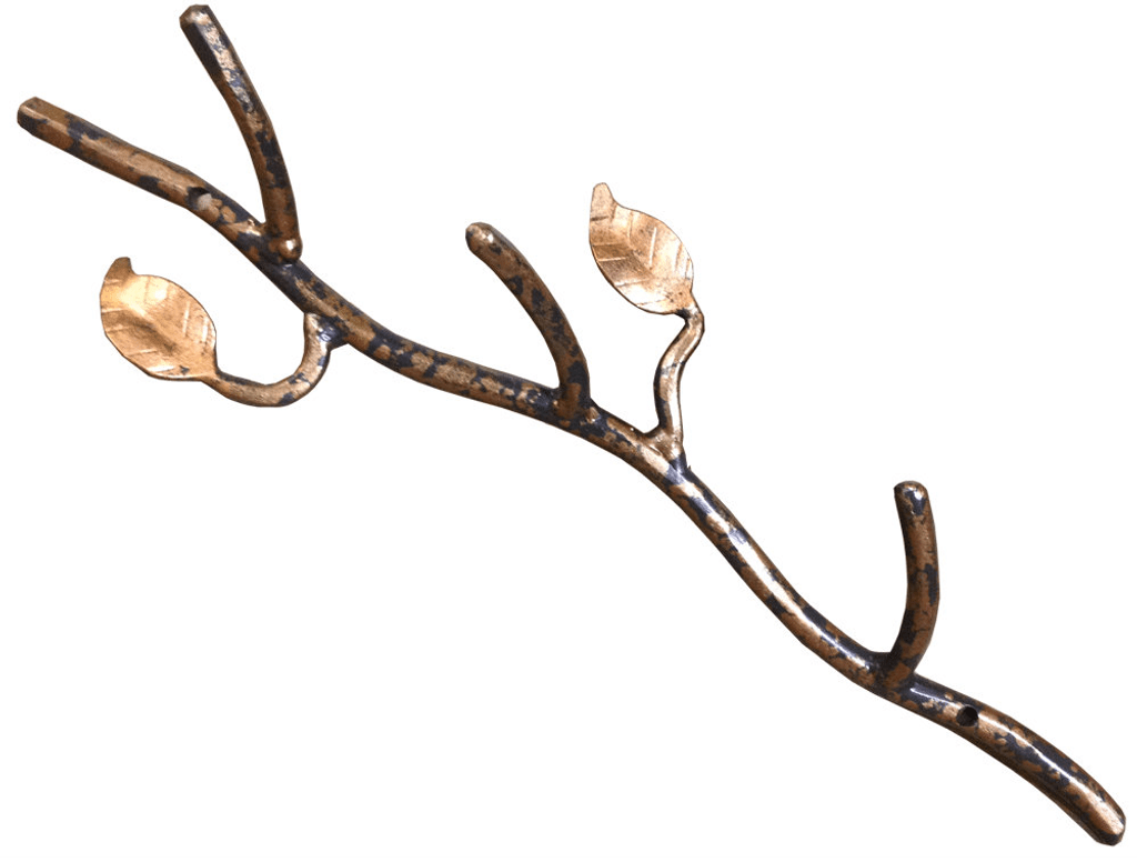 Stone County Ironworks Sassafras 14" Hand Rubbed Ivory Iron Triple Hook