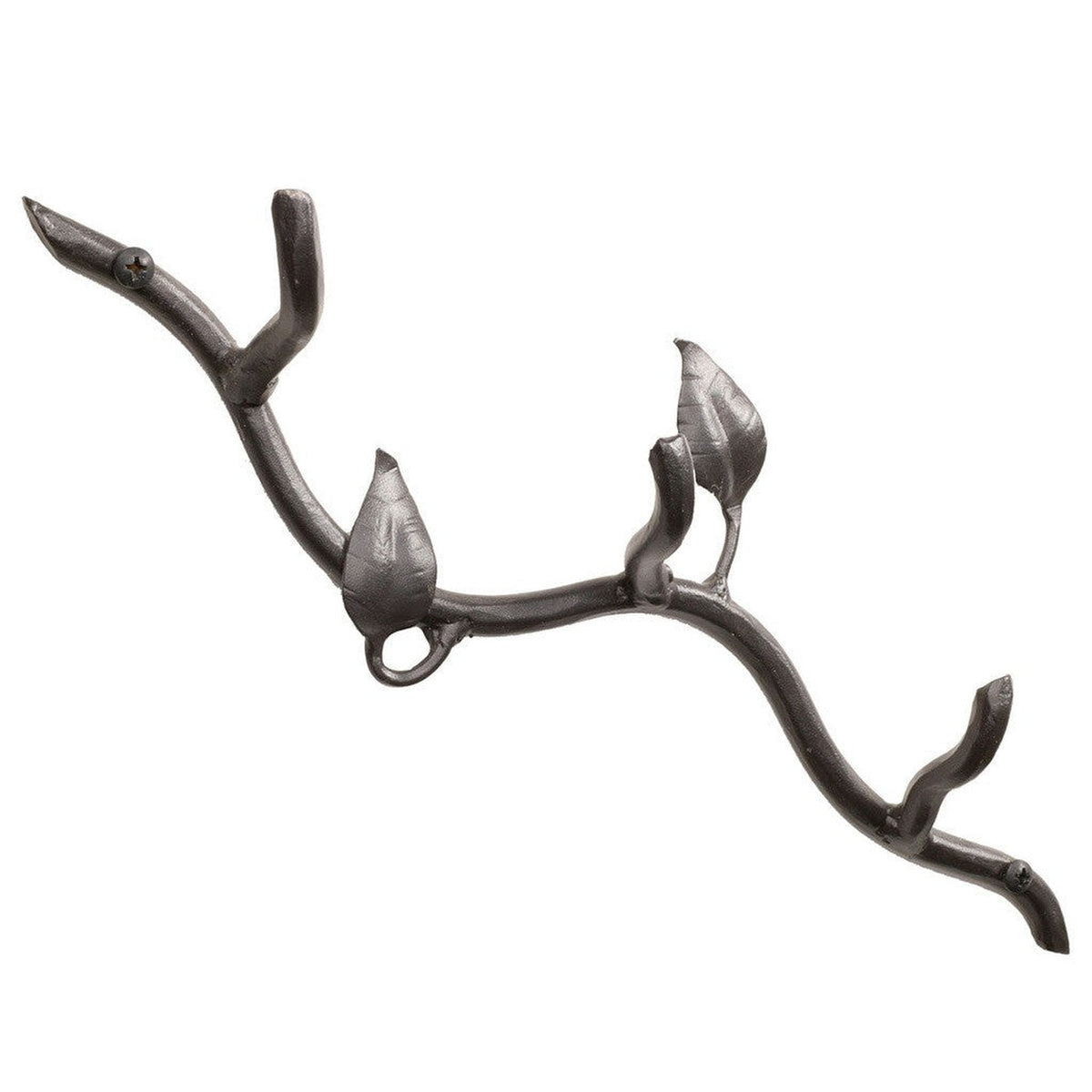 Stone County Ironworks Sassafras 14" Hand Rubbed Ivory Iron Triple Hook