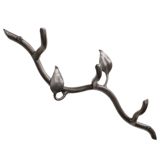 Stone County Ironworks Sassafras 14" Hand Rubbed Ivory Iron Triple Hook