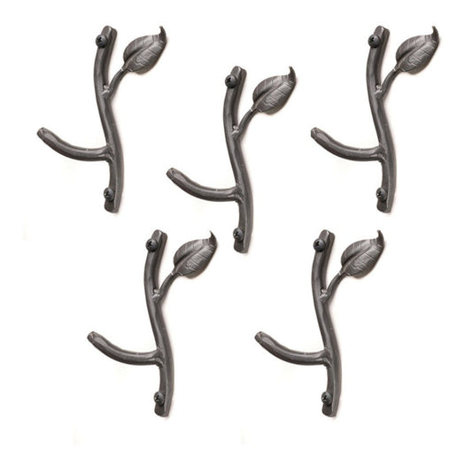 Stone County Ironworks Sassafras 5" 5-Piece Natural Black Iron Single Hook Set