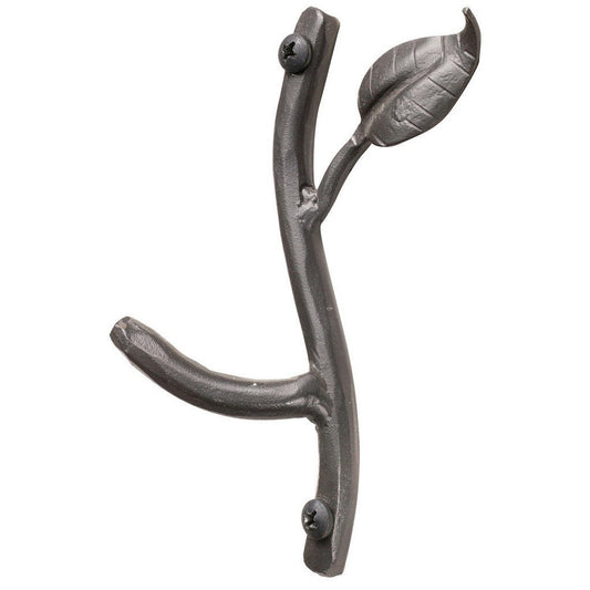 Stone County Ironworks Sassafras 5" Hand Rubbed Ivory Iron Single Hook