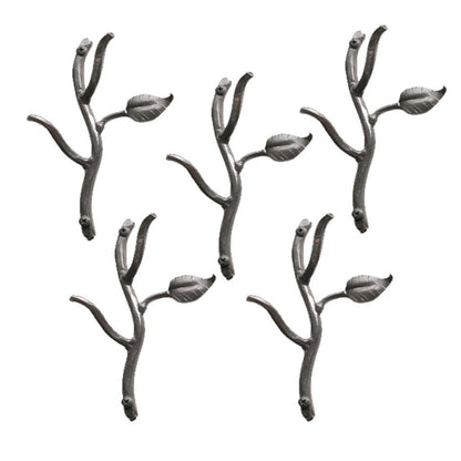 Stone County Ironworks Sassafras 7" 5-Piece Hand Rubbed Ivory Iron Double Hook Set