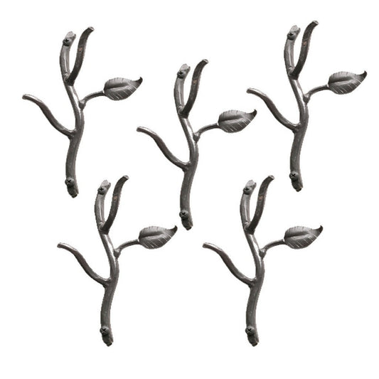 Stone County Ironworks Sassafras 7" 5-Piece Hand Rubbed Ivory Iron Double Hook Set