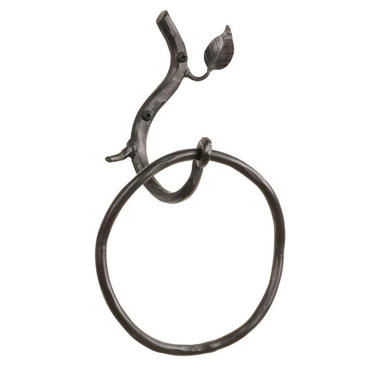 Stone County Ironworks Sassafras 7" Hand Rubbed Pewter Iron Towel Ring