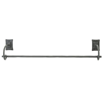 Stone County Ironworks Sedona 32" Hand Rubbed Brass Iron Towel Bar With Gold Iron Accent