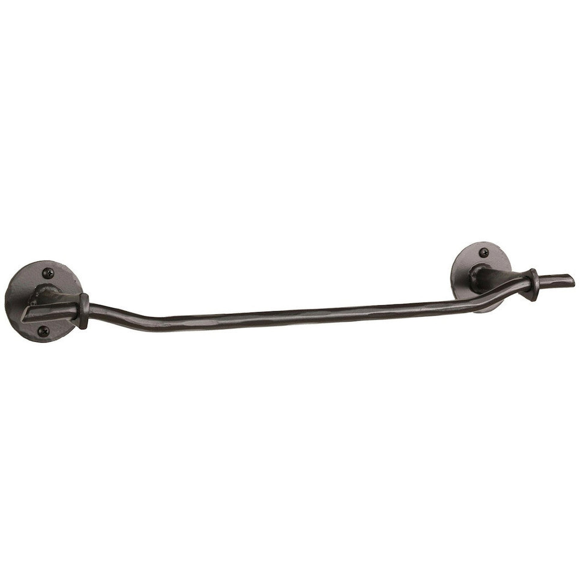 Stone County Ironworks Sherwood 32" Hand Rubbed Bronze Iron Towel Bar With Gold Iron Accent