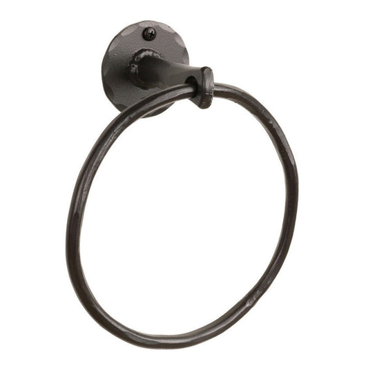 Stone County Ironworks Sherwood 7" Hand Rubbed Ivory Iron Towel Ring
