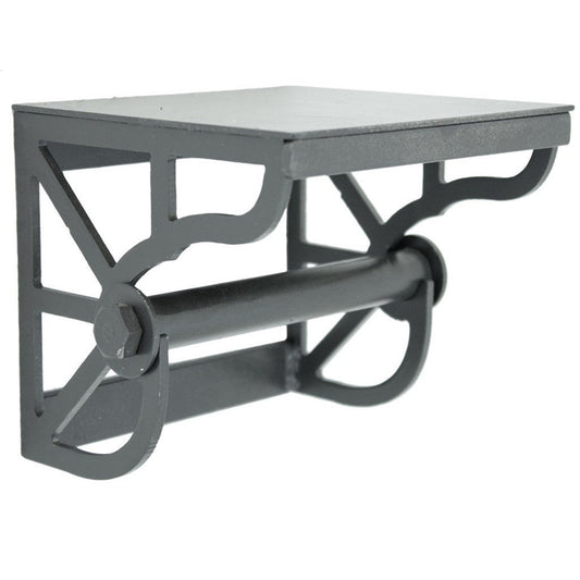 Stone County Ironworks Trestle 7" Hand Rubbed Pewter Iron Toilet Tissue Holder With Pewter Iron Accent