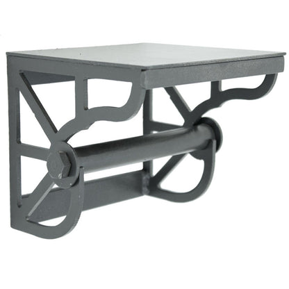 Stone County Ironworks Trestle 7" Woodland Brown Iron Toilet Tissue Holder With Gold Iron Accent